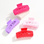 Wholesale acetate Claw Hair Clip XOXO Cut Out L