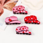 Wholesale hearts Print Acetate Cowboy Hat Claw Hair Clip L