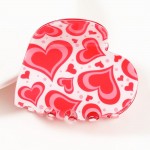 Wholesale layered Hearts Printed Heart Acetate Hair Claw Clip L