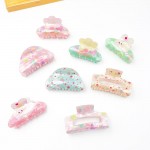 Wholesale iridescent Easter Egg Flower Claw Hair Clip L