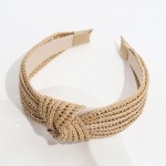 Wholesale woven Straw Knotted Headband One Fits Most