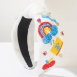Wholesale knotted Headband Seed Beaded School Designs One Fits Most