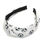 Wholesale soccer Ball Print Knotted Headband One Fits Most