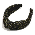 Wholesale tweed Tinsel Knotted Headband One Fits Most
