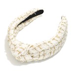 Wholesale tweed Tinsel Knotted Headband One Fits Most