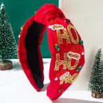 Wholesale hO HO HO Seed Beaded Knotted Headband One Fits Most