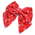 Wholesale candy Cane Print Clip Hair Bow Rhinestone Detailing L
