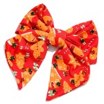 Wholesale gingerbread Print Clip Hair Bow Rhinestone Detailing L