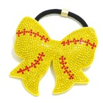 Puffy Rhinestone Sports Ball Hair Tie 

- Approximately 3" L