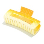 Wholesale gradient Quilted Acetate Claw Hair Clip L