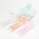Wholesale pearlescent Acetate Bow Claw Hair Clip L
