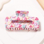 Wholesale hearts Printed Acetate Claw Hair Clip L
