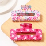 Wholesale hearts Printed Acetate Claw Hair Clip L