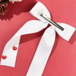 Wholesale satin Hair Bow Heart Details L