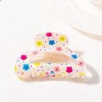 Wholesale iridescent Acetate Printed Flowers Claw Hair Clip L