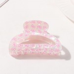 Wholesale iridescent Acetate Printed Bows Claw Hair Clip L