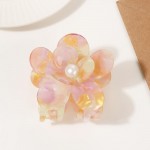 Wholesale layered Marbled Acetate Flowers Claw Hair Clip L