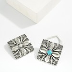 Wholesale metal Western Scarf Clip Engraved Flower Detail D