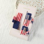 Wholesale set Three Americana Print Hair Clips L