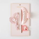 Wholesale set Three Marbled Acetate Rhinestone XOXO Claw Hair Clips L