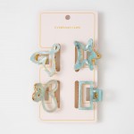 Wholesale set Four Acetate Metal Claw Hair Clips L