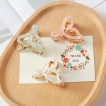 Wholesale set Three Marbled Acetate Heart Metal Claw Hair Clips Gift Box Include