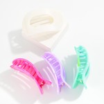 Wholesale flat Hollow Oval Marbled Acetate Claw Hair Clip L