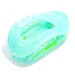 Wholesale flat Hollow Oval Marbled Acetate Claw Hair Clip L