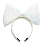 Wholesale sequin Headband Large Tulle Sequin Bow One Fits Most