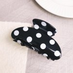 Wholesale polka dot claw hair clip smooth acrylic contrast painted dots mid prof