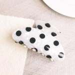 Wholesale polka dot claw hair clip smooth acrylic contrast painted dots mid prof