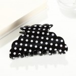 Wholesale polka Dot Claw Hair Clip Scalloped Edges L