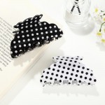 Wholesale polka Dot Claw Hair Clip Scalloped Edges L