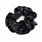 Wholesale pin Dot Satin Scrunchie smooth silky finish delicate tiny dot print so