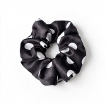 Wholesale polka Dot Satin Scrunchie smooth silky finish soft elastic core ponyta