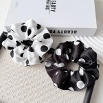 Wholesale polka Dot Satin Scrunchie smooth silky finish soft elastic core ponyta