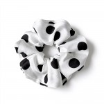 Wholesale polka Dot Satin Scrunchie smooth silky finish soft elastic core ponyta