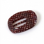Wholesale pin Dot Translucent Flat Claw Clip glossy see through finish open oval