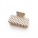 Wholesale polka Dot Rectangle Claw Clip glossy finish sturdy spring hinge grippy
