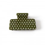 Wholesale polka Dot Rectangle Claw Clip glossy finish sturdy spring hinge grippy