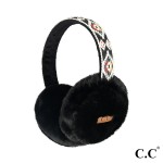 Wholesale c C EMS Aztec Band Earmuff Fur Trim One Adjustable Band Polyester