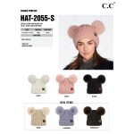 Wholesale c C HAT S Cable Knit Pattern Solid Color Double Pom Beanie One fits mo
