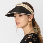 Wholesale do Everything Love Straw Sun Visor Pearl Edge Detail One Fits Most Pap
