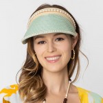 Wholesale do Everything Love Straw Sun Visor Pearl Edge Detail One Fits Most Pap