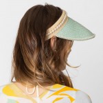 Wholesale do Everything Love Straw Sun Visor Pearl Edge Detail One Fits Most Pap