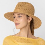 Wholesale do Everything Love Knit Panama Hat Wire Brim One Fits Most Polyester