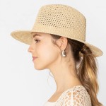 Wholesale do Everything Love Knit Panama Hat Wire Brim One Fits Most Polyester