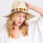 Wholesale straw Panama Hat Stripe Band One Fits Most Internal Adjustable Drawstr