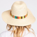 Wholesale straw Panama Hat Stripe Band One Fits Most Internal Adjustable Drawstr
