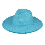 Wholesale frayed Edge Straw Sun Hat One Fits Most Internal Adjustable Drawstring